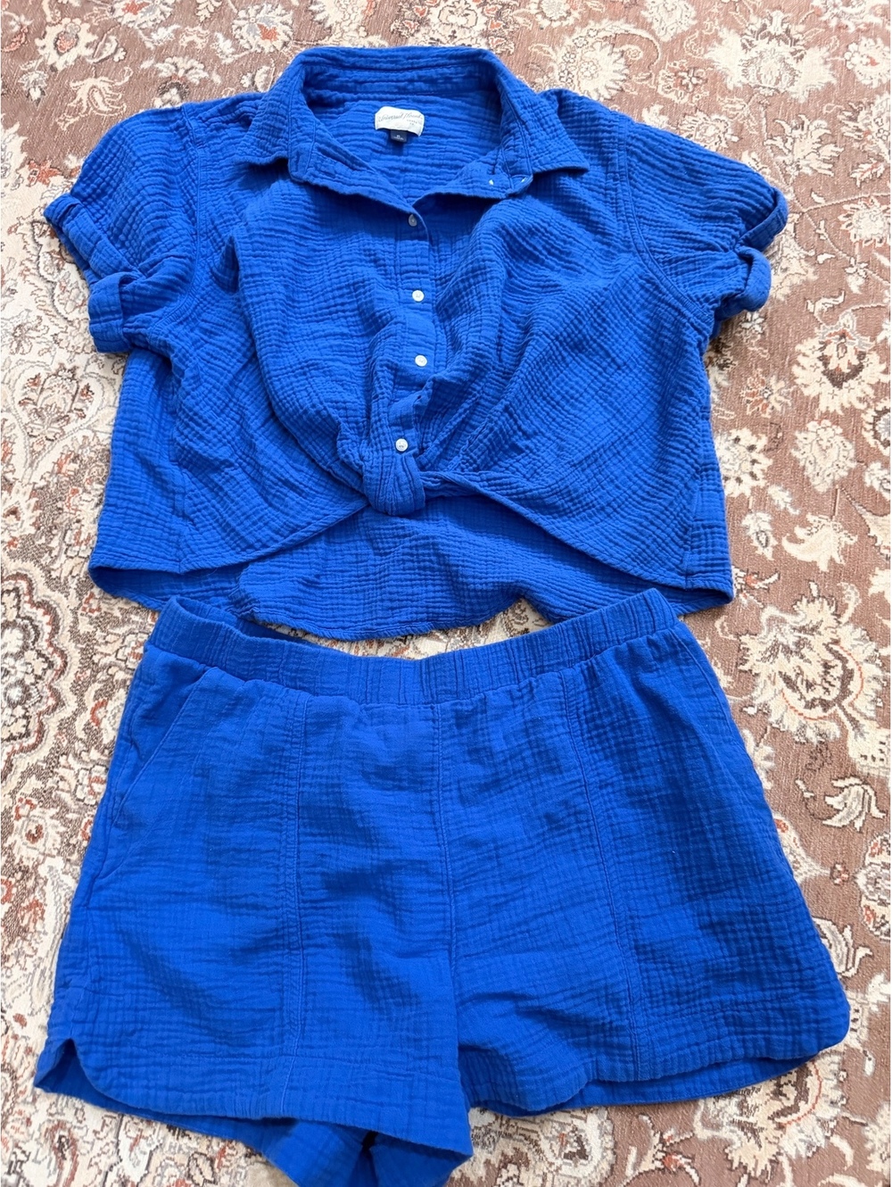 Universal Threads Two Piece Cotton Blue Set